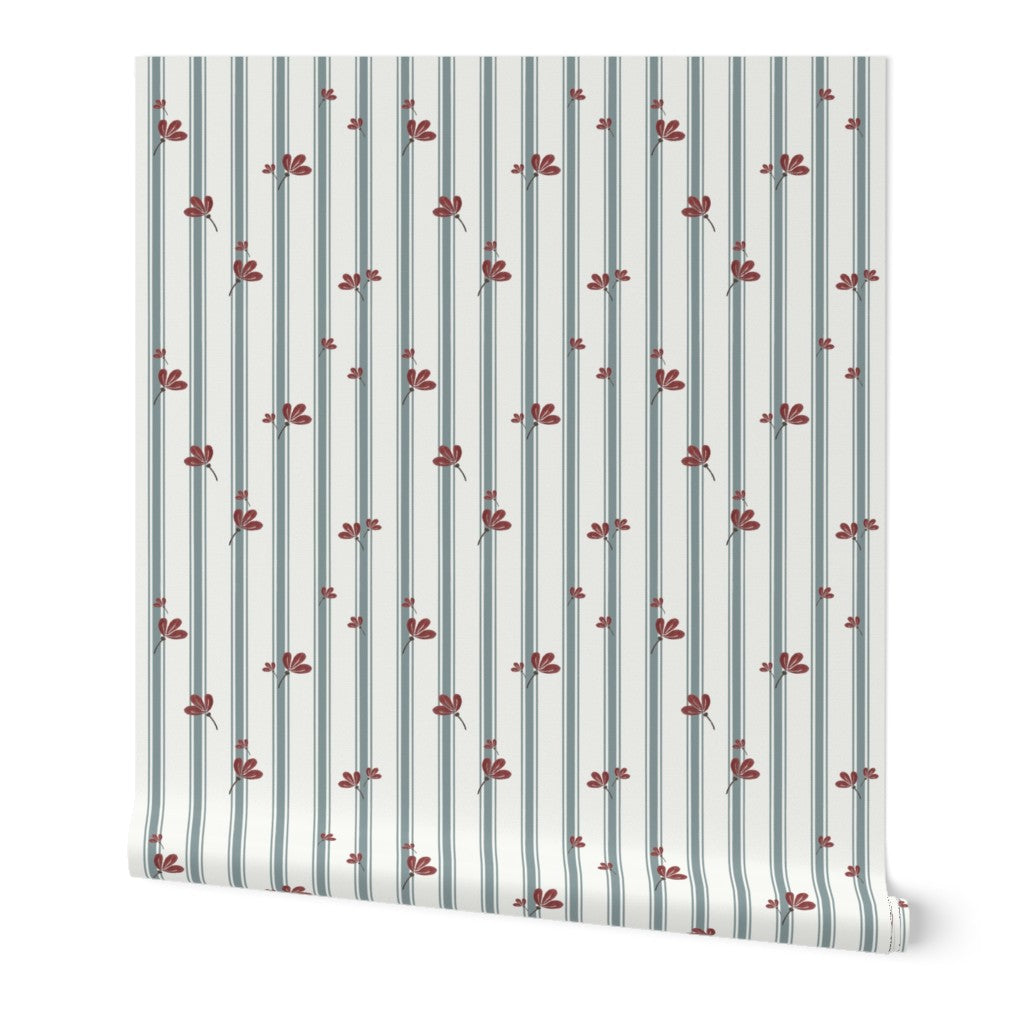 Petals & Pinstripes - Wallpaper