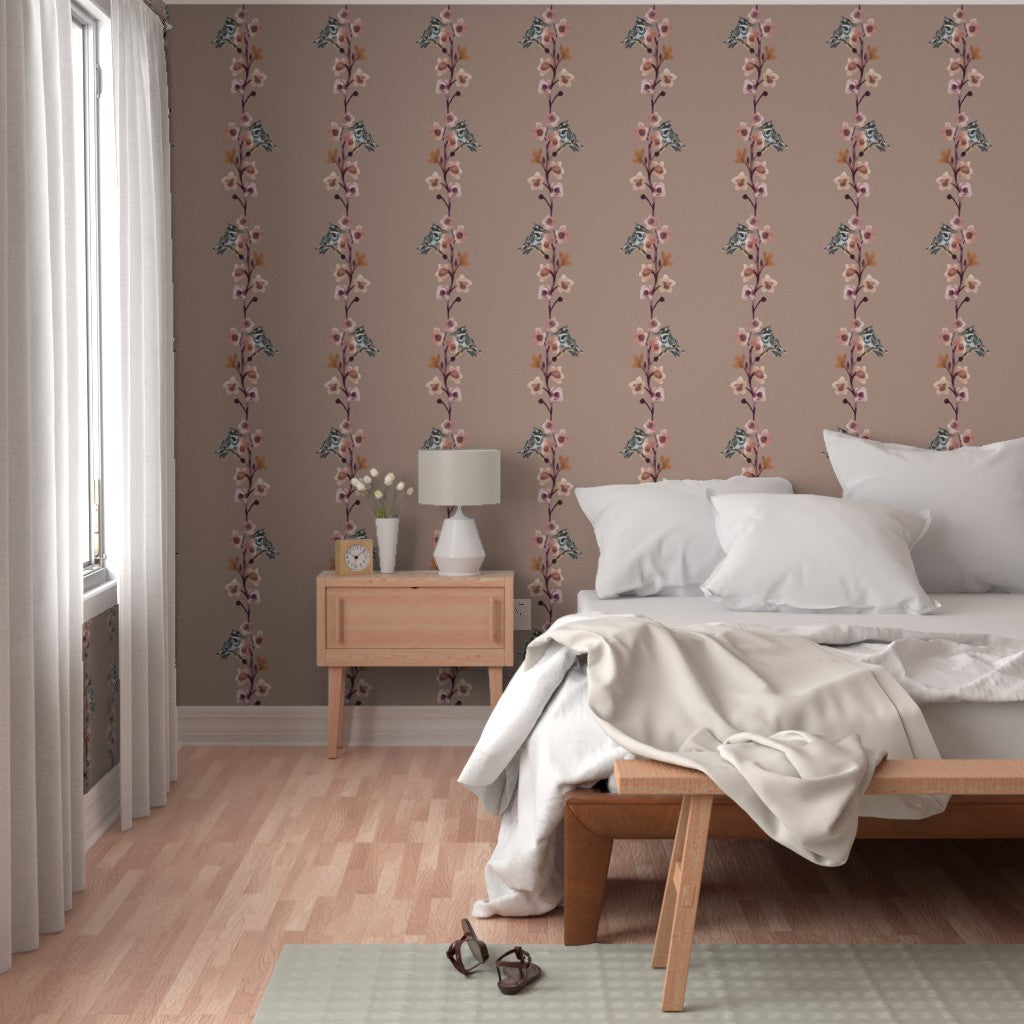 Hand Painted Blossom & Bird
