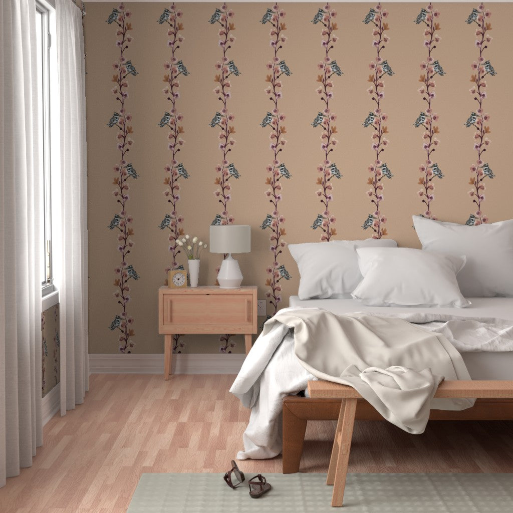 Hand Painted Blossom & Bird