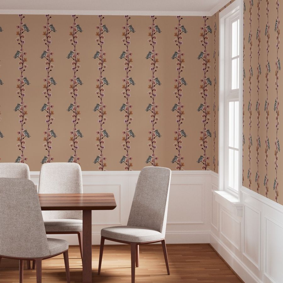 Hand Painted Blossom & Bird