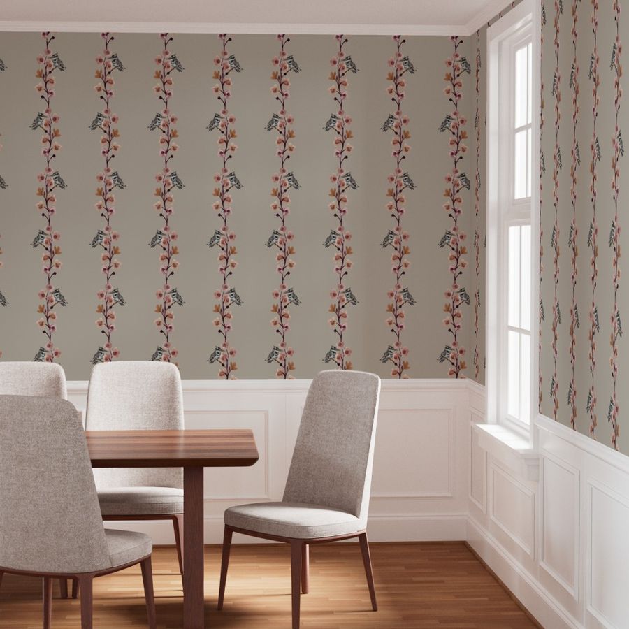 Hand Painted Blossom & Bird