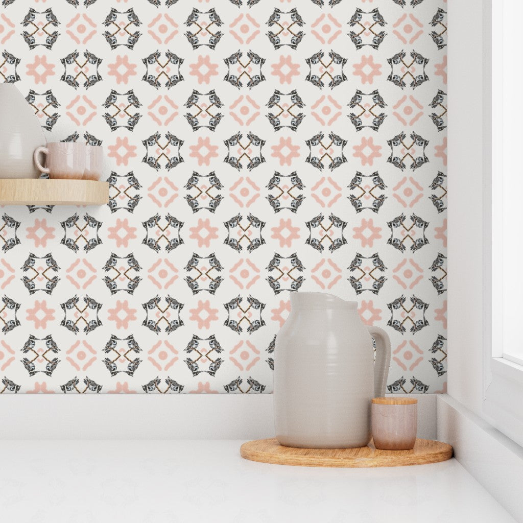 Kingfisher Trellis Wallpaper