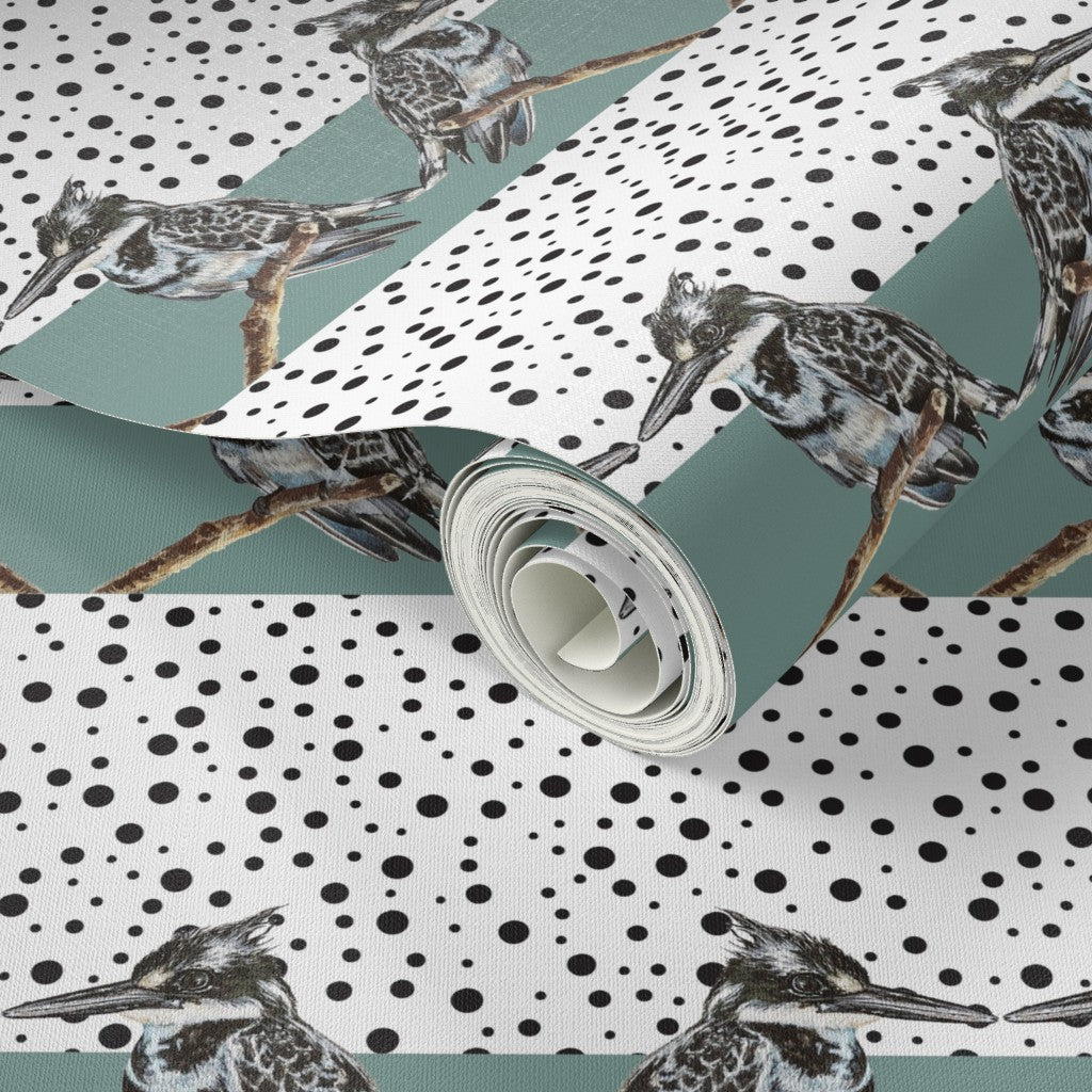 Whimsical Pied Kingfisher Wallpaper