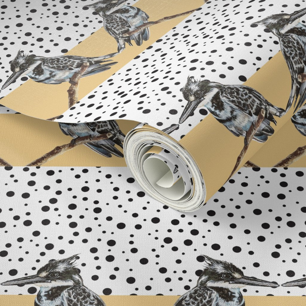 Whimsical Pied Kingfisher Wallpaper