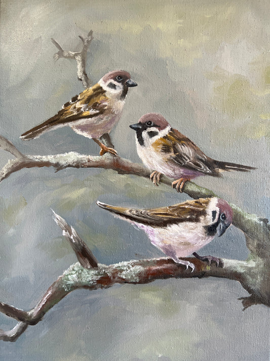 Three Little Birds - Oil on Belgian Linen Painting